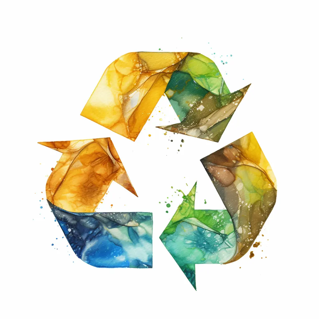 Ein einfacher Hintergrund mit einem bunten Recycling-Symbol